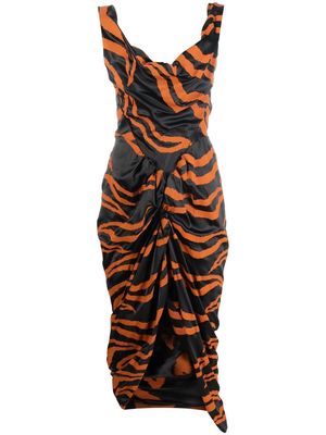 Vivienne Westwood tiger-print midi dress - Black