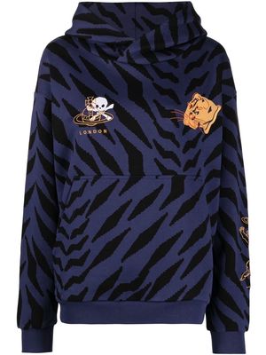 Vivienne Westwood tiger-stripes motif hoodie - Blue