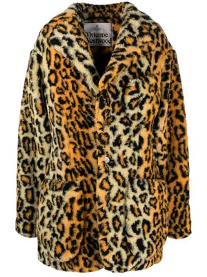Vivienne Westwood Wittgenstein leopard faux-fur coat - Black