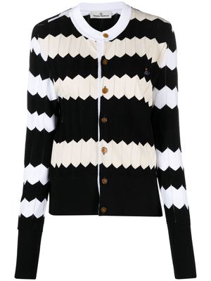 Vivienne Westwood zig-zag stripe cardigan - White