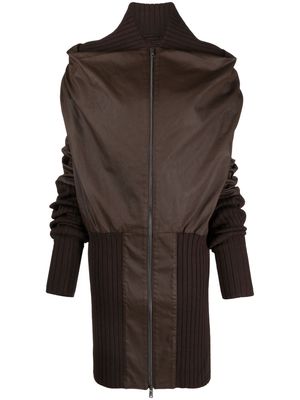 Vivienne Westwood zip-fastening gathered-detail coat - Brown