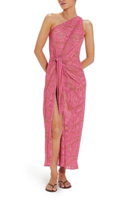 ViX Swimwear Diani Kiana One-Shoulder Cover-Up Dress in Pink Multi