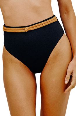 ViX Swimwear Edie Solid Hot High Waist Bikini Bottoms in Black