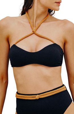 ViX Swimwear Edie Solid Knot Bikini Top in Black