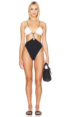 Vix Swimwear Firenze Gi One Piece in Black & White