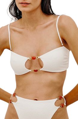 ViX Swimwear Firenze Martha Bandeau Bikini Top in White