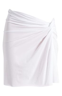 ViX Swimwear Karen Ruched Cover-Up Miniskirt in White