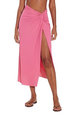 ViX Swimwear Karen Twist Cover-Up Midi Skirt in Pink