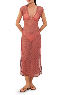 ViX Swimwear Kimmy Solid Cover-Up Dress in Peach