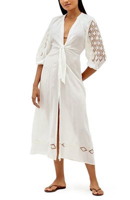 ViX Swimwear Knot Cover-Up Caftan in Off White