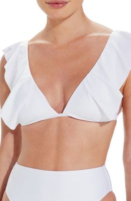 ViX Swimwear Liz Solid Ruffle Bikini Top in White