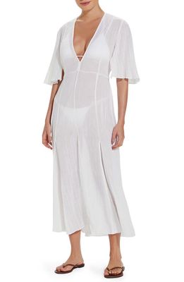 ViX Swimwear Malia Cotton Cover-Up Caftan in White