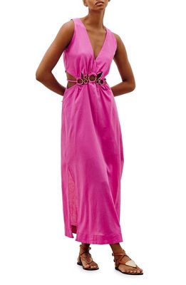 ViX Swimwear Maya Ring Hardware Cutout Cover-Up Dress in Pink