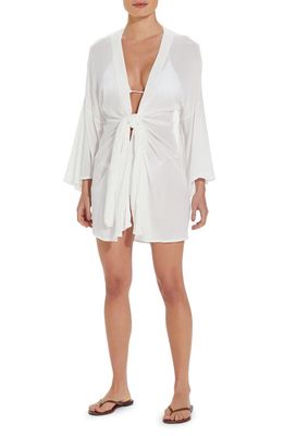 ViX Swimwear Perola Long Sleeve Cotton Cover-Up in White