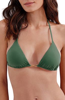 ViX Swimwear Sienna Triangle String Bikini Top in Green