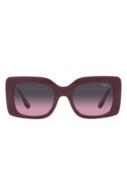 VOGUE 52mm Gradient Rectangular Sunglasses in Grey Flash