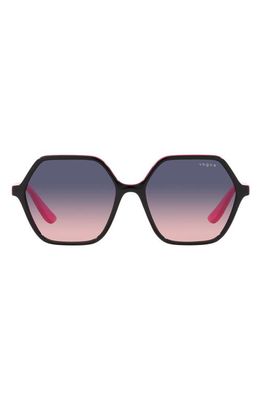 VOGUE 55mm Gradient Irregular Sunglasses in Blue Gradient