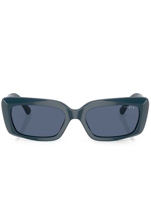 Vogue Eyewear logo-print rectangle-frame sunglasses - Blue