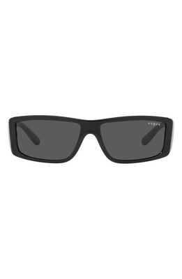 VOGUE x Hailey Bieber Rectangular Sunglasses in Black