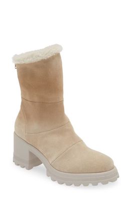 Voile Blanche Claire Genuine Shearling Boot in Light Beige