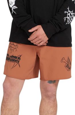 Volcom About Time Liberators Board Shorts in Rust