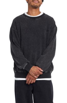 Volcom Acid Wall Oversize Crewneck Sweatshirt in Black