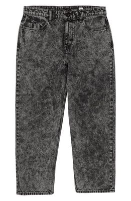 Volcom Billow Acid Wash Loose Tapered Fit Jeans in Light Acid Black