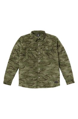 Volcom Bowered Fleece Shirt Jacket in Squadron Green