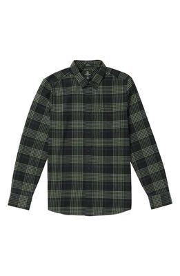 Volcom Caden Modern Fit Plaid Button-Up Shirt in Black
