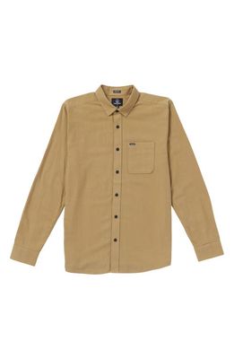 Volcom Caden Solid Button-Up Shirt in Dark Khaki