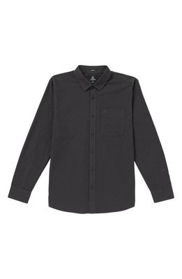 Volcom Date Knight Classic Fit Button-Up Shirt in Stealth