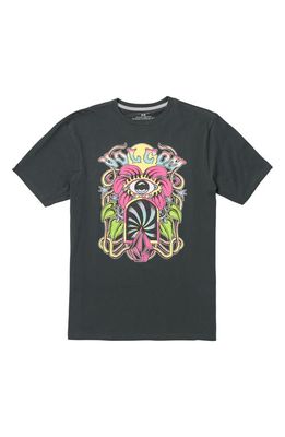 Volcom Eye See Yew Cotton Graphic T-Shirt in Stealth