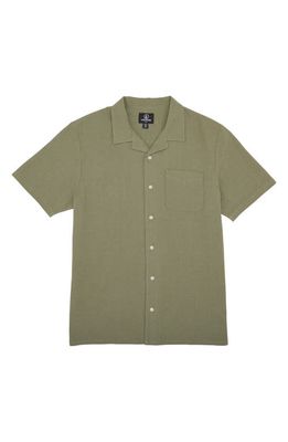 Volcom Hobarstone Short Sleeve Button-Up Camp Shirt in Army Green Combo