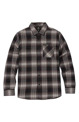 Volcom Kemostone Classic Fit Plaid Flannel Button-Up Shirt in Black