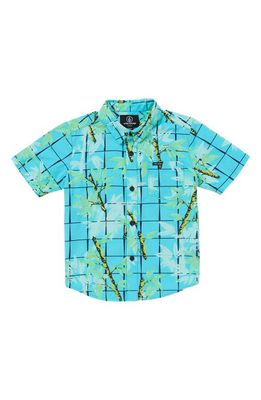 Volcom Kids' Bamboozled Short Sleeve Button-Up Shirt in Clearwater