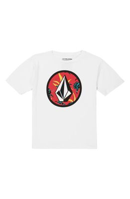 Volcom Kids' Circle Stone Graphic T-Shirt in White Combo