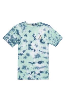 Volcom Kids' Iconic Stone Tie Dye T-Shirt in Temple Teal