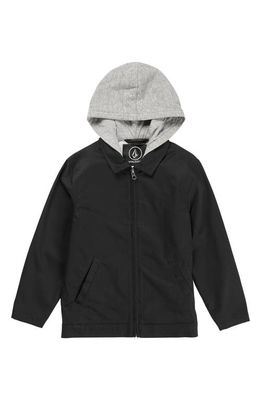 Volcom Kids' Korman Hooded Work Jacket in Black