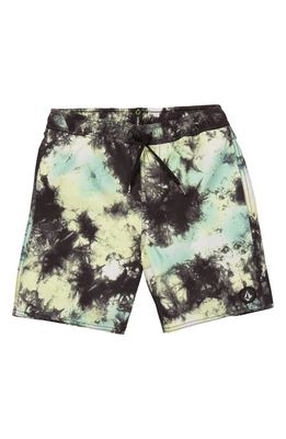 Volcom Kids' Saturate Swim Trunks in Shadow Lime