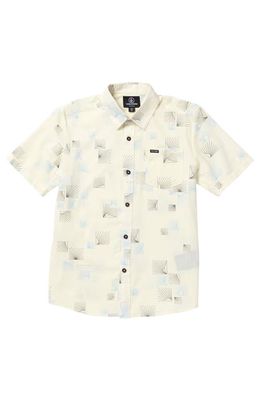 Volcom Kids' Scaler Stone Short Sleeve Button-Up Shirt in Dirty White