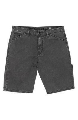 Volcom Kraftsman Denim Utility Shorts in Black