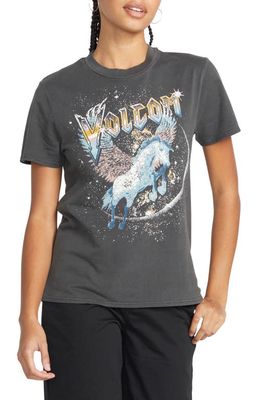 Volcom Lock It Up Cotton Graphic T-Shirt in Black