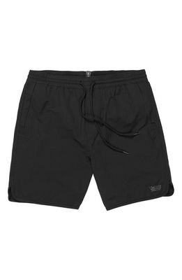 Volcom New Aged Stone Elastic Waist Stretch Nylon Shorts in Black