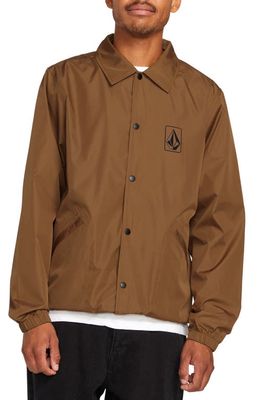 Volcom Skate Vitals Water Resistant Coach Jacket in Rubber