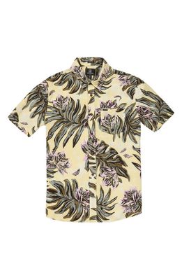 Volcom Tropical Foliage Short Sleeve Button-Up Shirt in Dawn Yellow