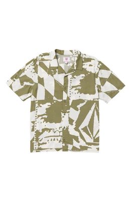 Volcom TT Collage Camp Shirt in Light Army