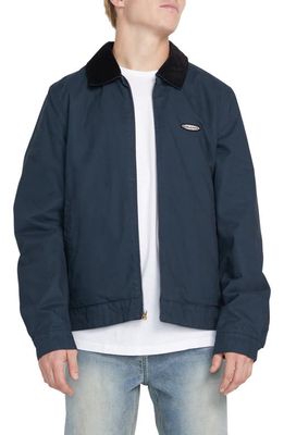 Volcom Voider Lined Cotton Canvas Jacket in Navy