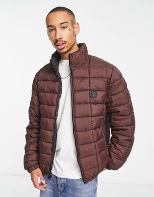 Volcom Walltzerd puffer jacket in brown