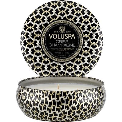 Voluspa Crisp Champange Three-Wick Tin Candle in Crisp Champagne 