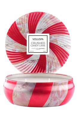 Voluspa Crushed Candy Cane 3-Wick Decorative Tin Candle